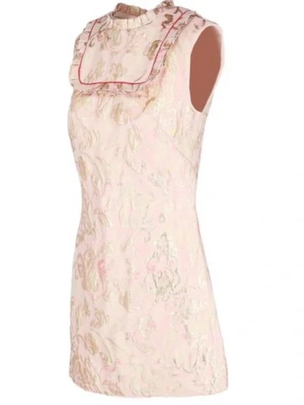 SANDRO JACQUARD EMBROIDERED MINI DRESS